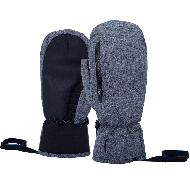Best Durable Warm Ski Gloves Mitts Waterproof Real Fill Leather Snow Snowboarding Snowmobile Gloves Manufacturer