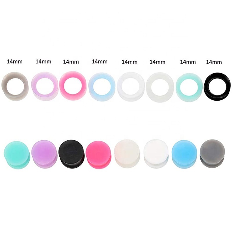 Ear Silicone Ear Plugs Soft Flexible Silicone Gauge Saddle Silicone Ear Plugs and Tunnels jewelry 3mm-25mm