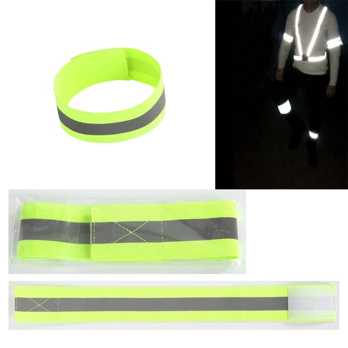 Оптовая продажа, эластичная Светоотражающая повязка на щиколотку en13356 hi vis для бега, повязка на руку со светоотражающими полосками для спорта на открытом воздухе