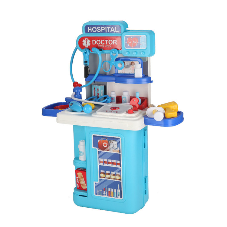 Finest-Quality Kid's Educational Pull Rod DIY Pretend Play Operating Hospital 3 IN 1 Suitcase Doctor Set Toy