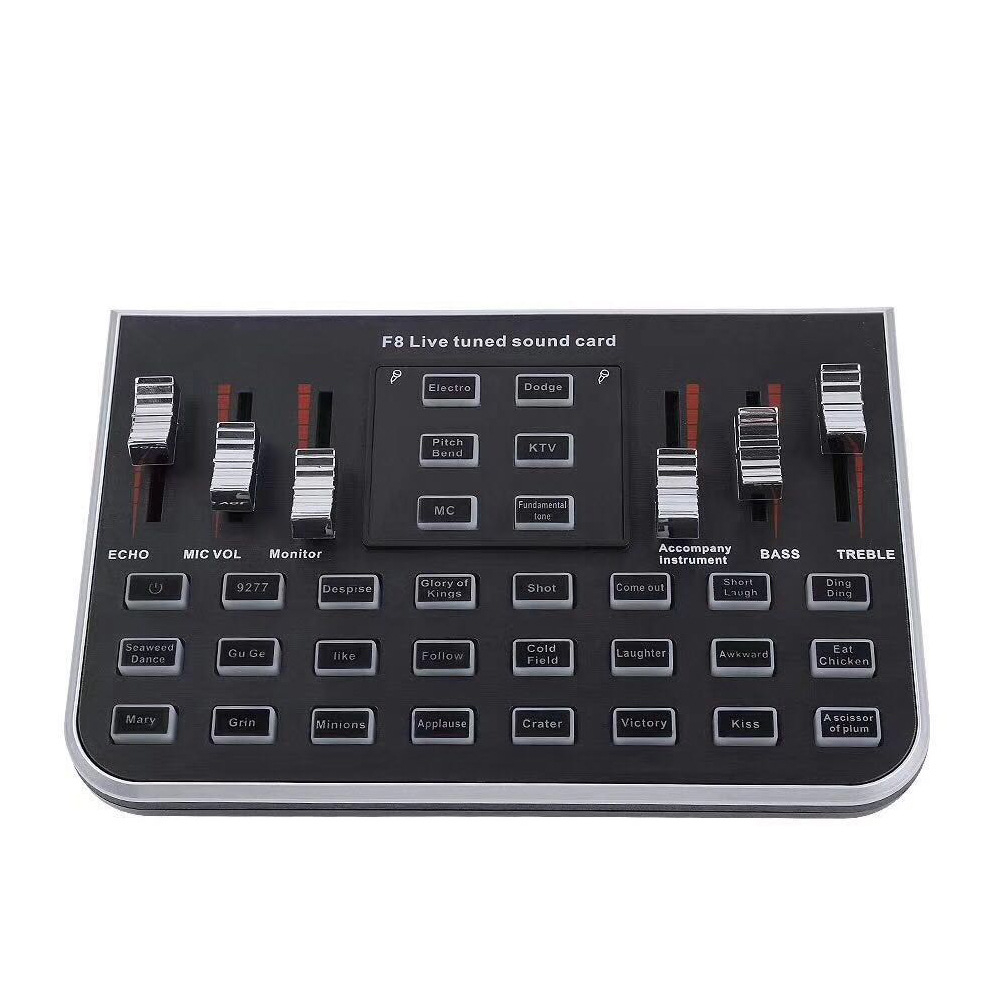 USB External F8 Recording Studio Live Sound Card for Smart Professional Connect Phone And Tablet