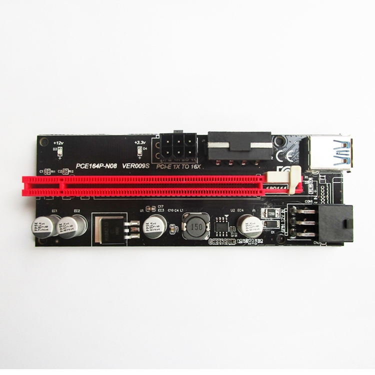Hot sell PCI-E 1X to 16X LED Riser Card Extender PCI Express Adapter USB 3.0 Cable Power GPU Expansion Card