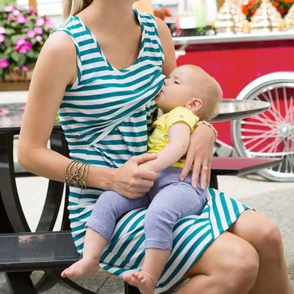New arrival hot selling summer striped dress maternity wear nursing clothing breastfeeding dress breastfeeding clothing women