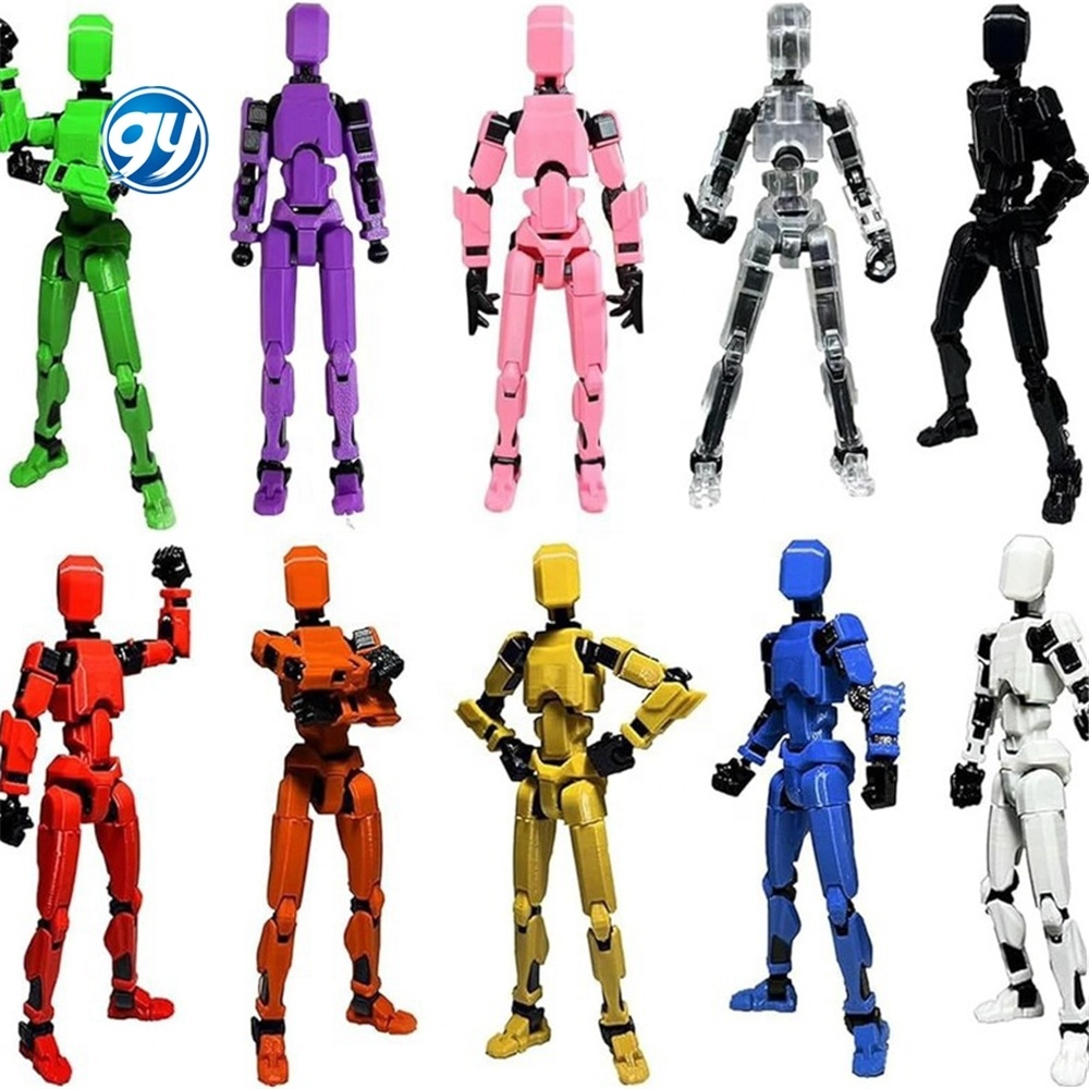 Figura de accion Wholesale articulated multi joint moving doll dummy lucky 13 3d printed robot toy t13 action figure