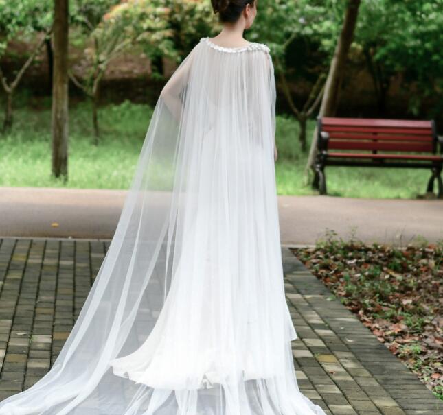 Bridal wedding shawl Summer ladies long cloak three-dimensional flower rhinestone catwalk long shawl Wedding Jackets / Wrap