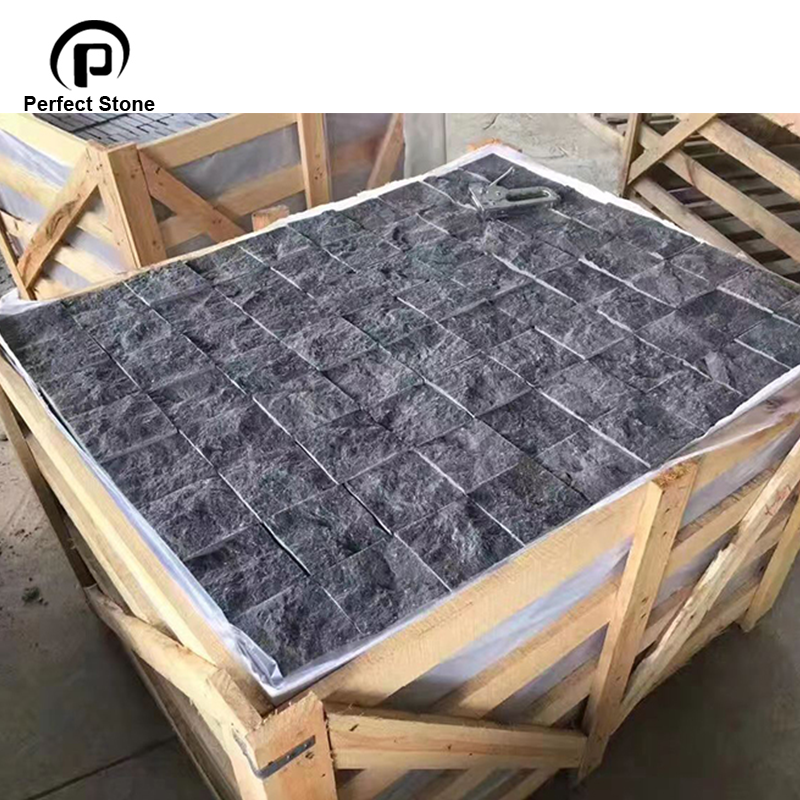 Верхняя сторона натуральный Spilt 100*100*50 мм темно-серый брусчатка