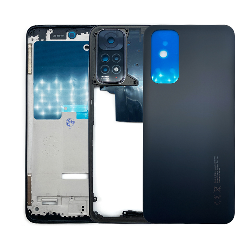 Корпус мобильного телефона, задняя крышка, средняя рамка для Redmi Note 11S, передняя крышка, средняя пластина, задняя крышка аккумулятора, запасная часть