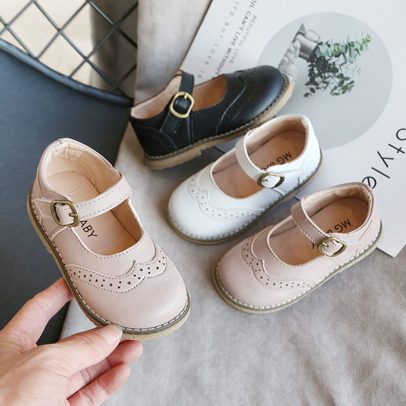 New Girl Flat Leather Casual Shoes Children Comfortable Light Shoes School Oxford Shoes Fashion Rubber for kids