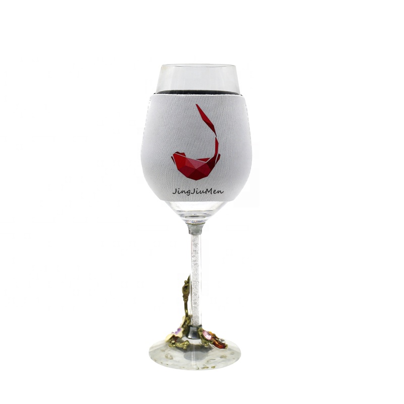 Customized Insulator Neoprene Cooler Holder Sleeves Sublimation Blank Wine Glass Holder