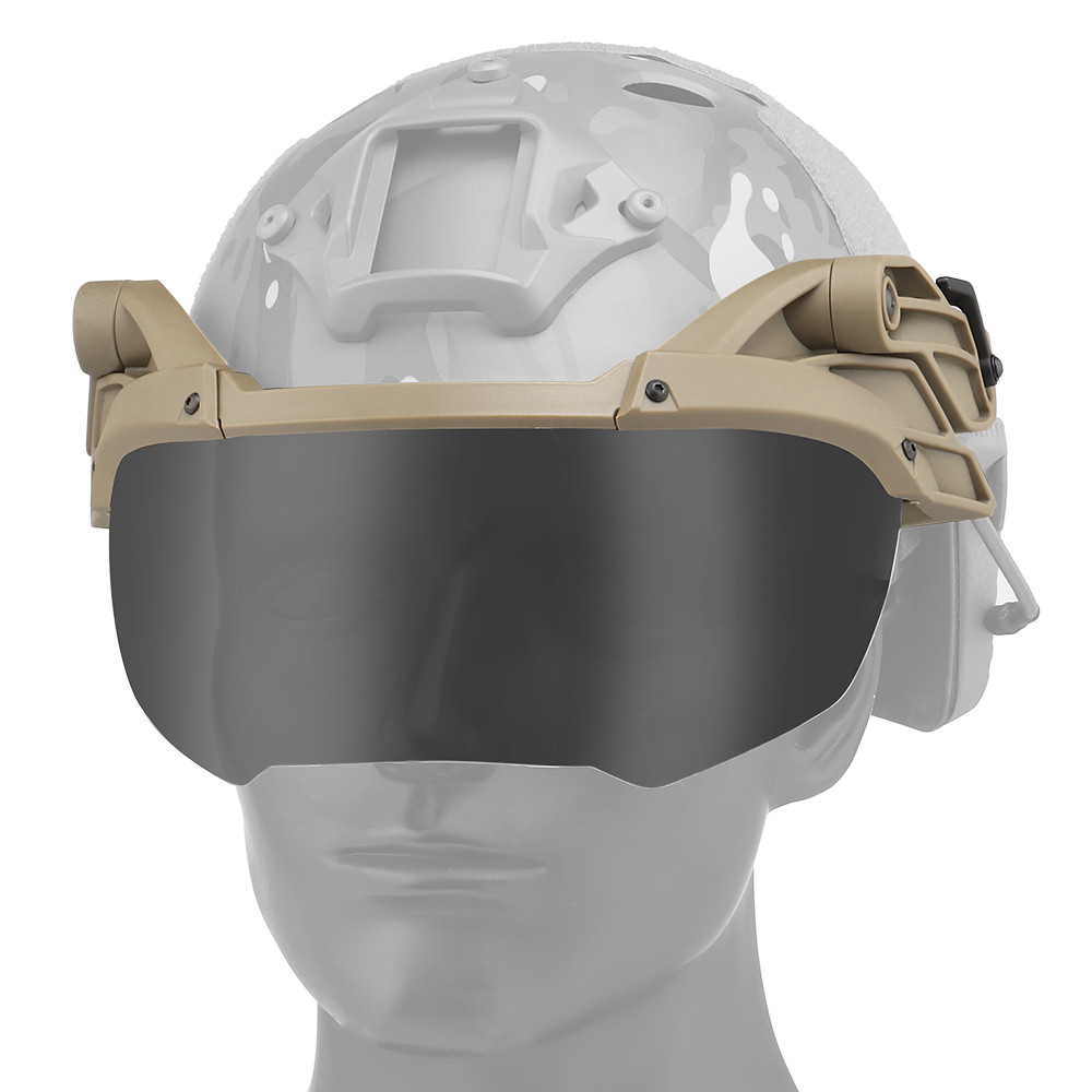Tactical Airsoft Paintball Flip-Up Goggles Windproof Anti Fog CS Wargame Protection Goggles Fits for Tactical Helmet