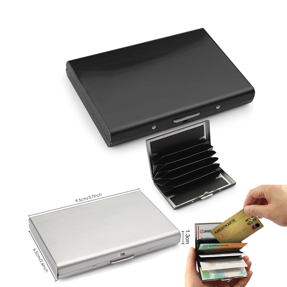 Онлайн оптовый rfid блок бумажник из нержавеющей стали rfid Блокировка 6 слотов держатель для карт
