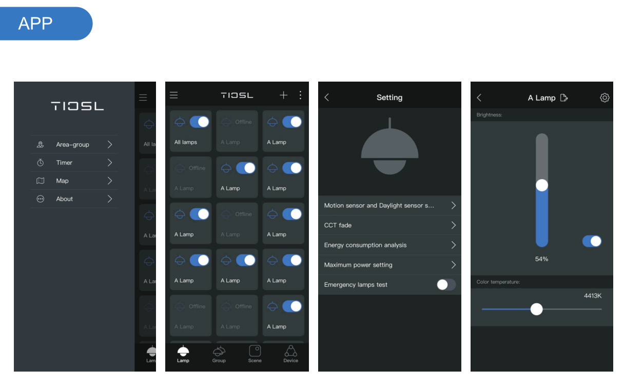 Wireless smart control led troffer light 3000k-6000k CCT tunable LED Troffer Light 2x2ft 2x4ft 24w 30w 40w