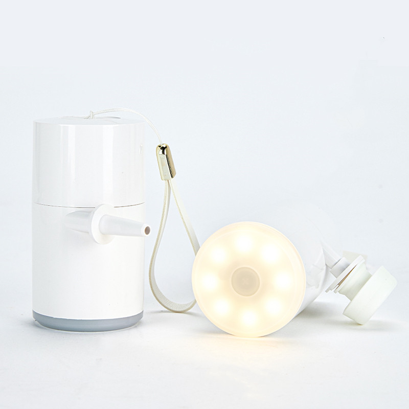 Multi-mode portable rechargeable small camping lamp with inflator pump power outdoor USB charge SOS light