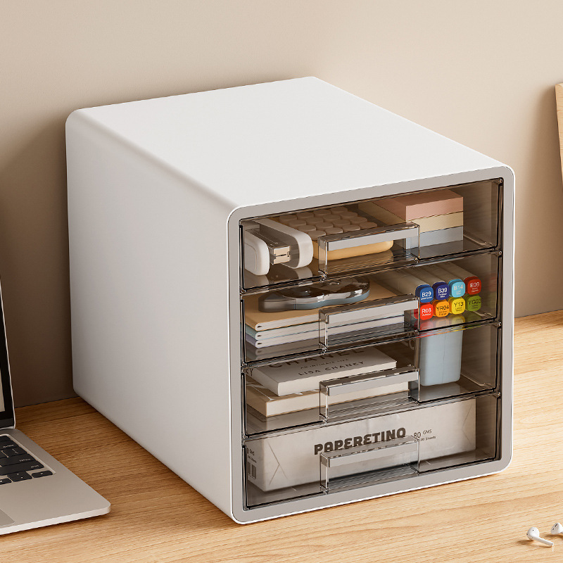 Desktop Transparent Storage Box Drawer Type Office Storage Box Bedroom Study Multi-Scene Stacking Combination Of Storage Cabinet