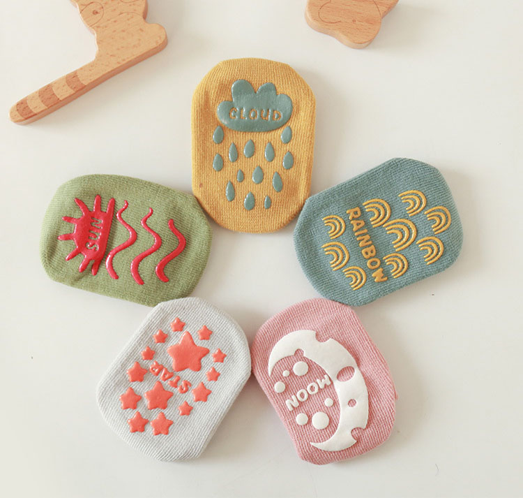 2021 Spring Autumn New Moon Sun Fruit Design Anti Slip Toddler Kids Soft Sock Baby Infant Floor Socks