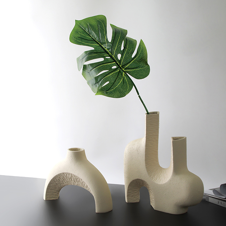 Modern minimalist resin flower vase decoration nordic wholesale ceramic abstract resin vase