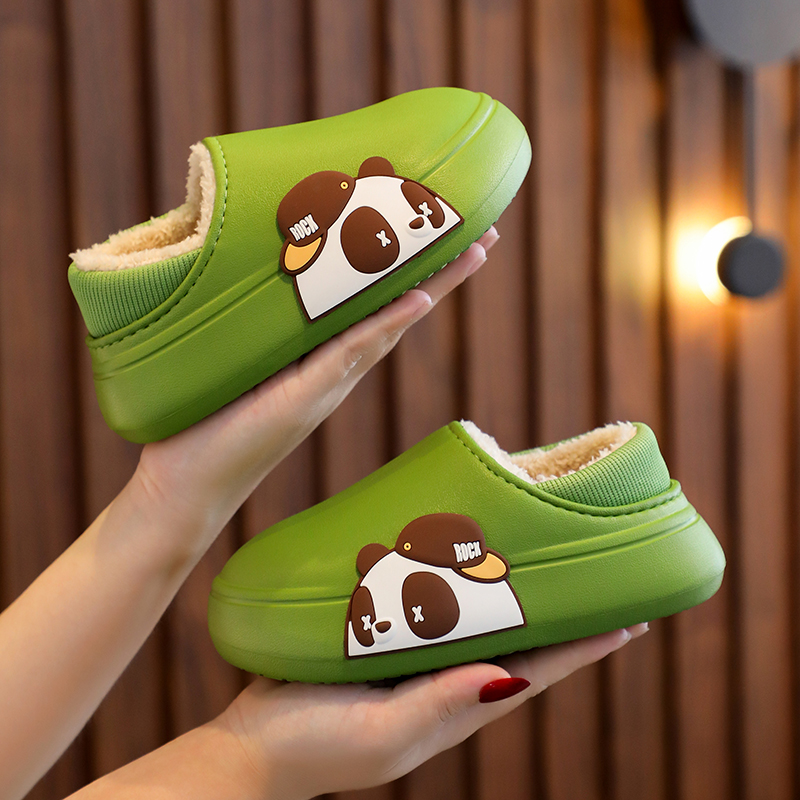latest design popular winter warmth waterproof slippers EVA non-slip cartoon cotton shoes Clogs for children