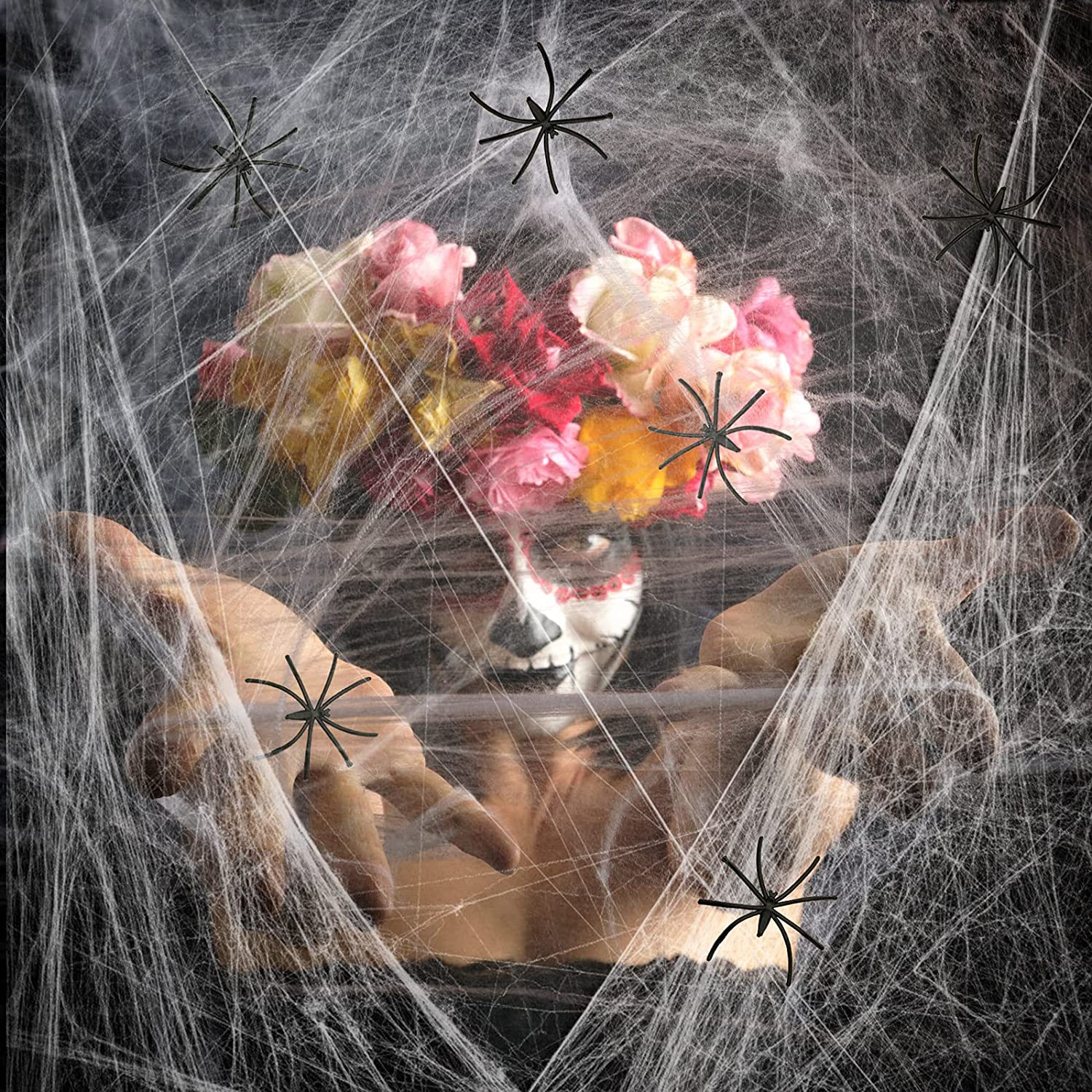 Halloween decorations plastic spiders 20g 40g 60g 100g super stretch cobweb indoor outdoor hanging spider web