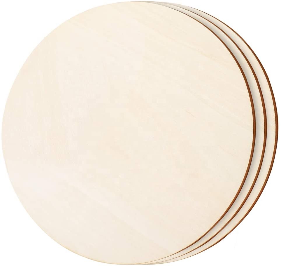 3 Pieces 14 Inch Christmas Wooden Circle Door Hanger, Unfinished Round Wood Slices for Decorations, Pyrography, and Painting
