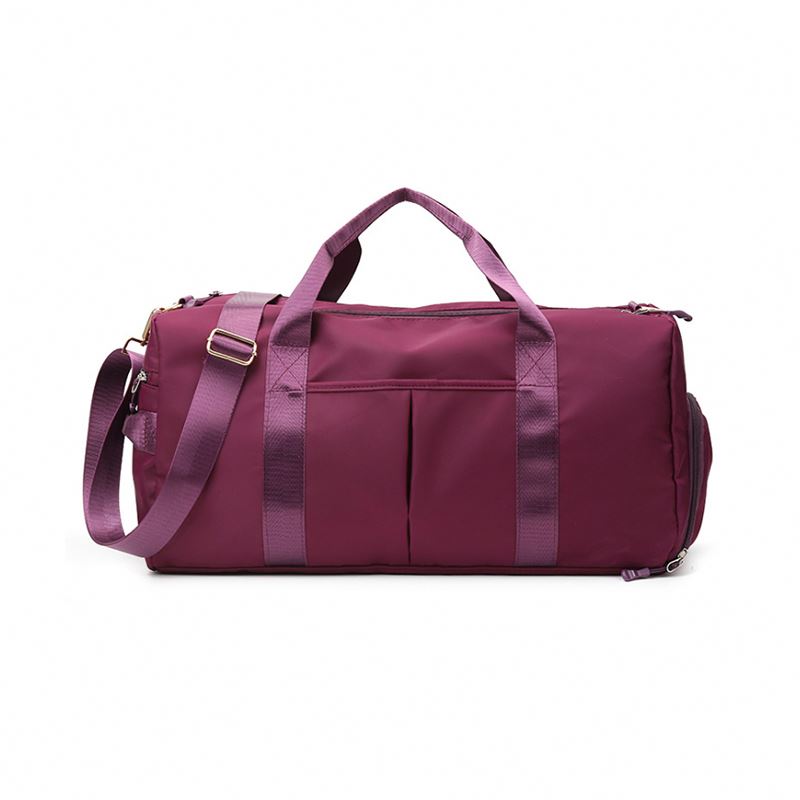 Custom logo color Nylon Fitness Gym Duffel bag With Shoe Compartment