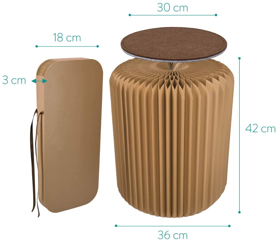 Folding Kraft Paper Stool Foldable Chair Ottoman with Cushion 660 lbs Weight Capacity for Home School