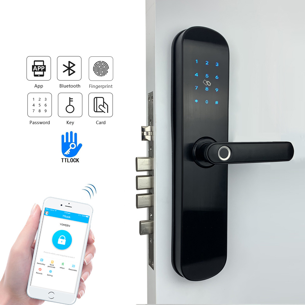 Электронная безопасность Yoheen Smart Ble App WiFi цифровой код IC карта биометрический отпечаток пальца дверной замок для дома