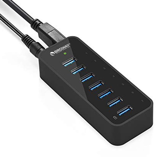 Горячее надувательство 7 порт USB 3,0 концентратор с 1 BC1.2 порт зарядки 36 Вт