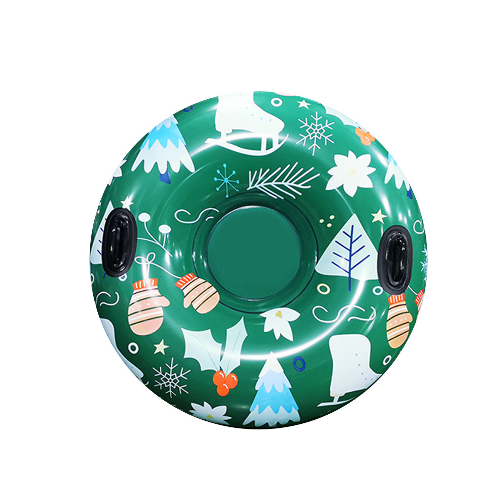 Winter Snow Toys With Handle Durable Children Adult Thickened PVC Green Colorful Christmas Inflatable Snow Skiing Circle