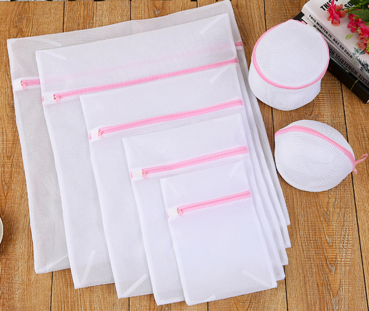 Custom sandwich mesh laundry washing bags for blouse hosiery stocking underwear bra and lingerie with embroidery logo