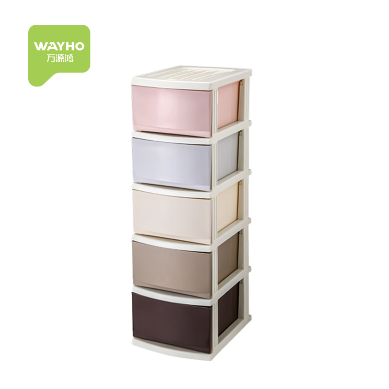 eco-friendly PP plastic children cabinets knock down chest of drawer
