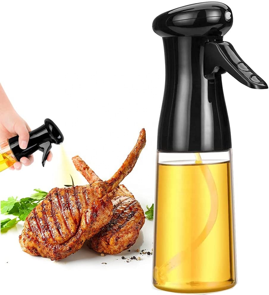 220ml Cooking Sauce Oil Spray Sprayer Olive Kitchen Glass Bottle Dispenser Oil Sprayer Mister Bottle Dispenser For Salad Oil