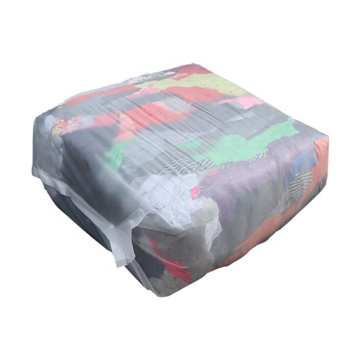 Industrial trapo Wiping Rags used recycled color cotton White Cleaning clothes waste mixed T-shirt rag