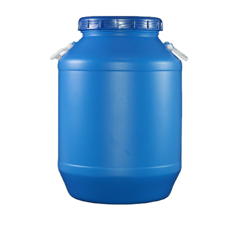 Белый полупрозрачный синий пластиковый барабан HDPE толщиной 50 л с герметичной крышкой
