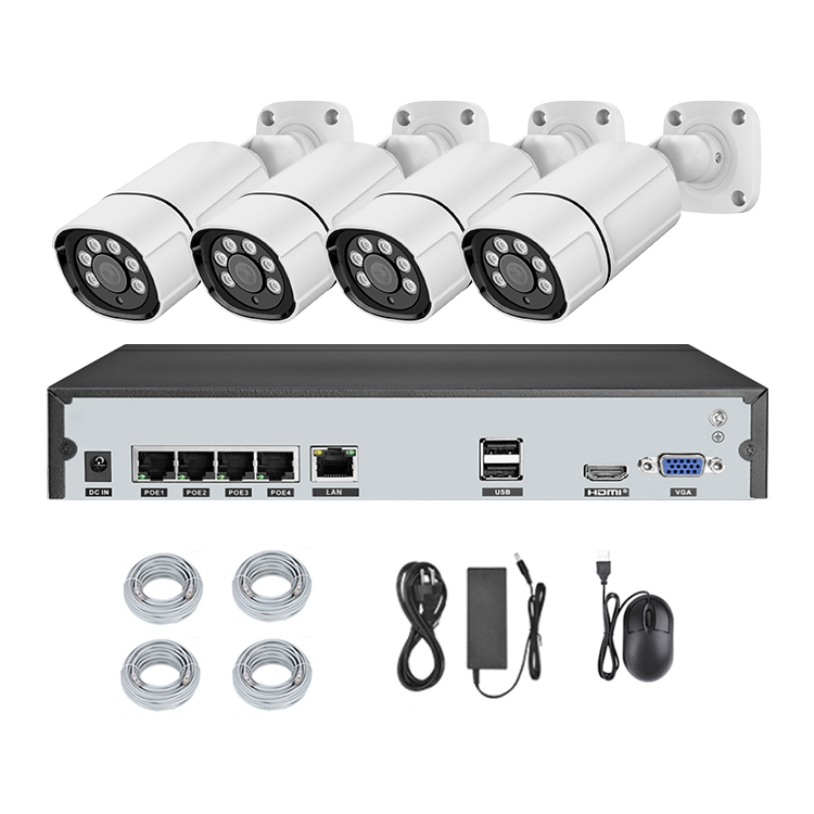 5MP 4CH POE IP Motion Detection High resolution Outdoor Night Vision Network Waterproof CCTV Security Camera System