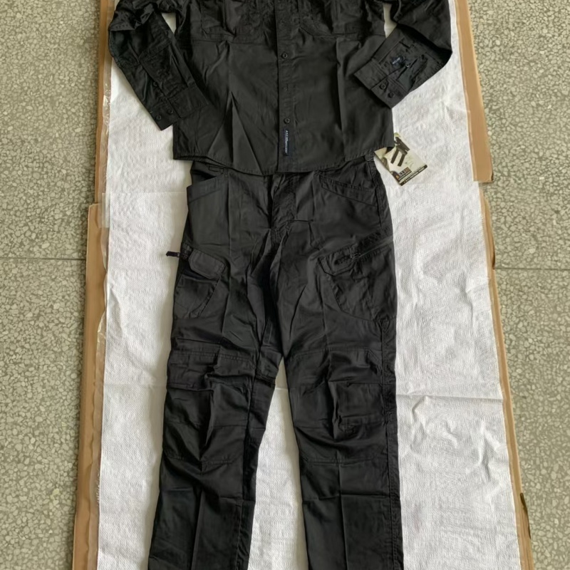 Stock IX7 Tactical Uniform Set Breathable Waterproof Polyester Printed Woven Fabric Unisex Formal Shirt Pants OEM Available