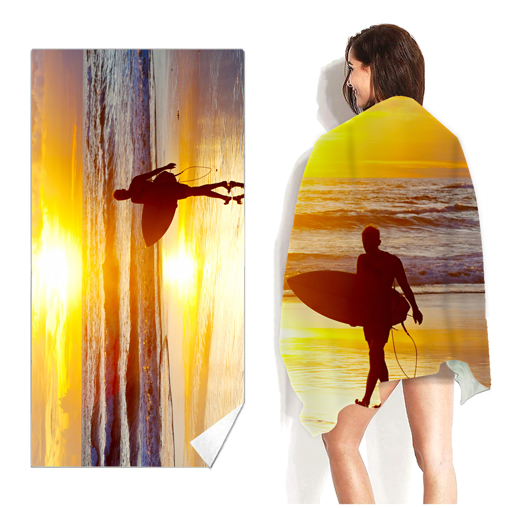 Custom Logo Security Sand-free Microfiber Waffle Beach Towel for Summer