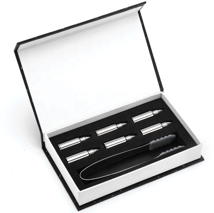 Stainless Steel Whiskey Bullets shape ice cube Set