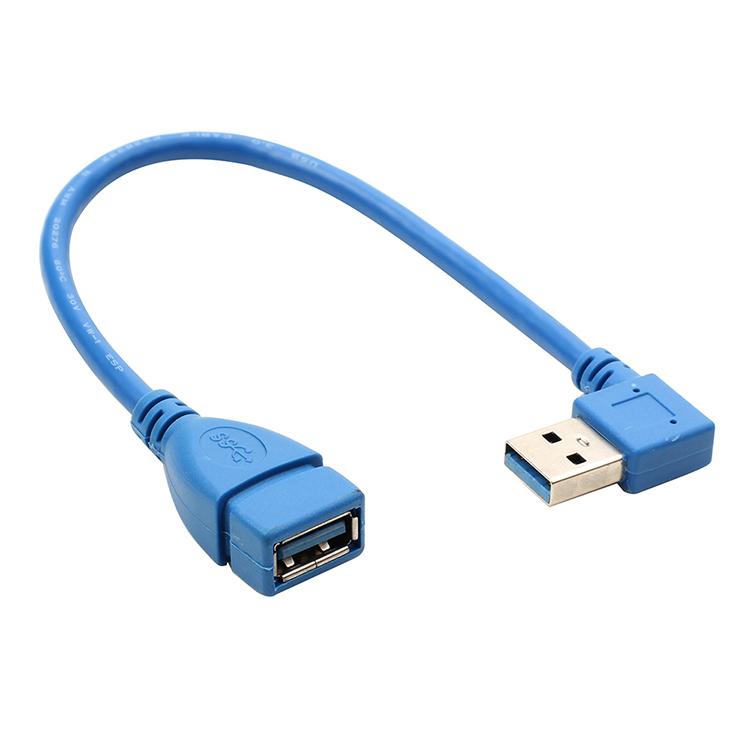 USB 3,0 кабель-удлинитель для USB3.0 «Папа-папа» Женский 90 градусов влево и вправо и вверх и вниз угловой удлинитель для головок черный (20 см)