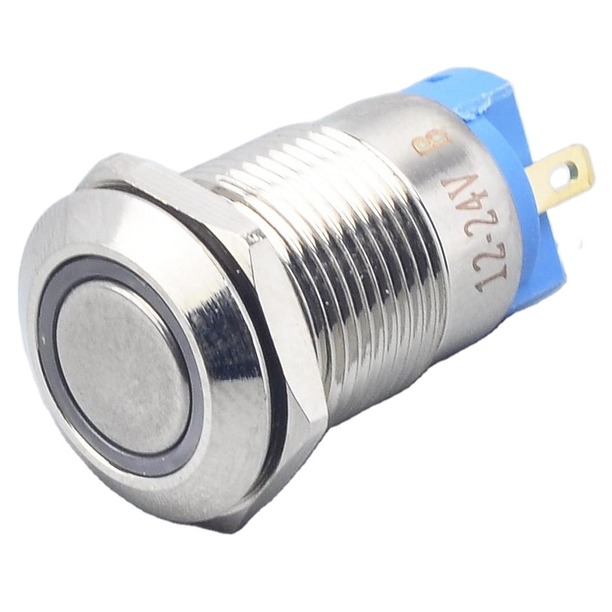 16mm 19mm 22mm 12V Waterproof DC Electronic LED Flat Car Mini small Momentary Push Button Powe Tact Switch