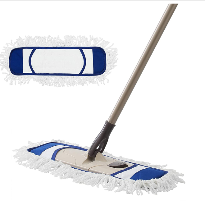 Dust Wet Mop with 3 Washable Chenille Flat Mop for Floor Cleaning
