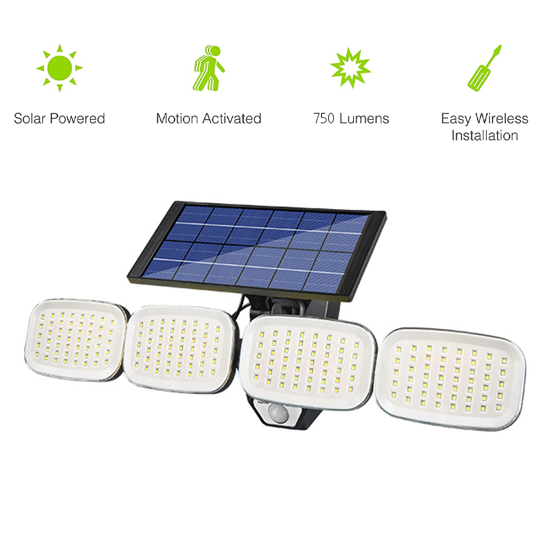 Оптовая продажа с фабрики 3 режима led датчик движения на открытом воздухе 240 COB 800lm водонепроницаемый садовая лампа на солнечной батарее с пультом дистанционного управления