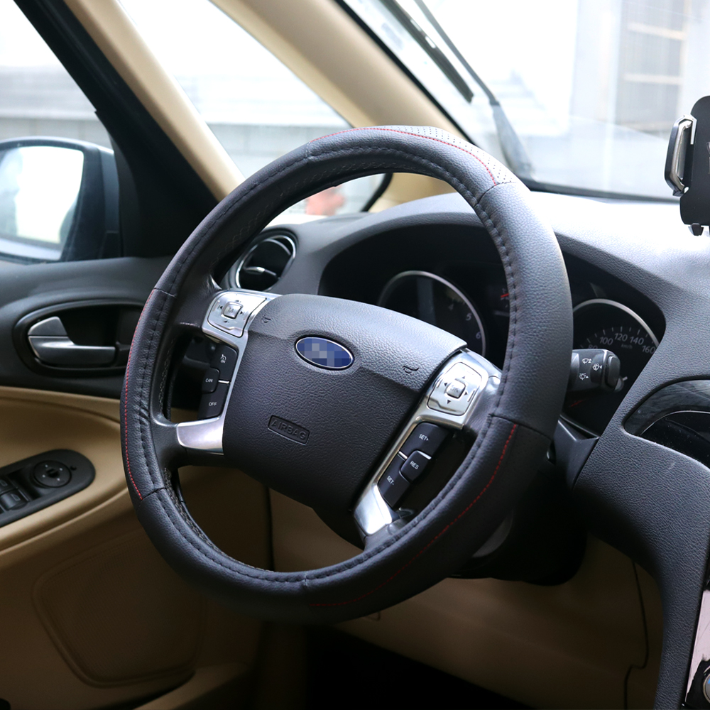 Universal Breathable Anti-slip PVC Leather shrink car sewing steering wheel cover