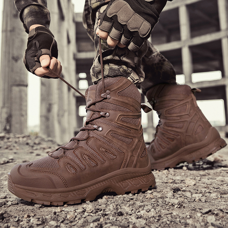 Custom outdoor waterproof desert boots shoes boots for men Hiking Boots for camping, climbing, cycling, fishing