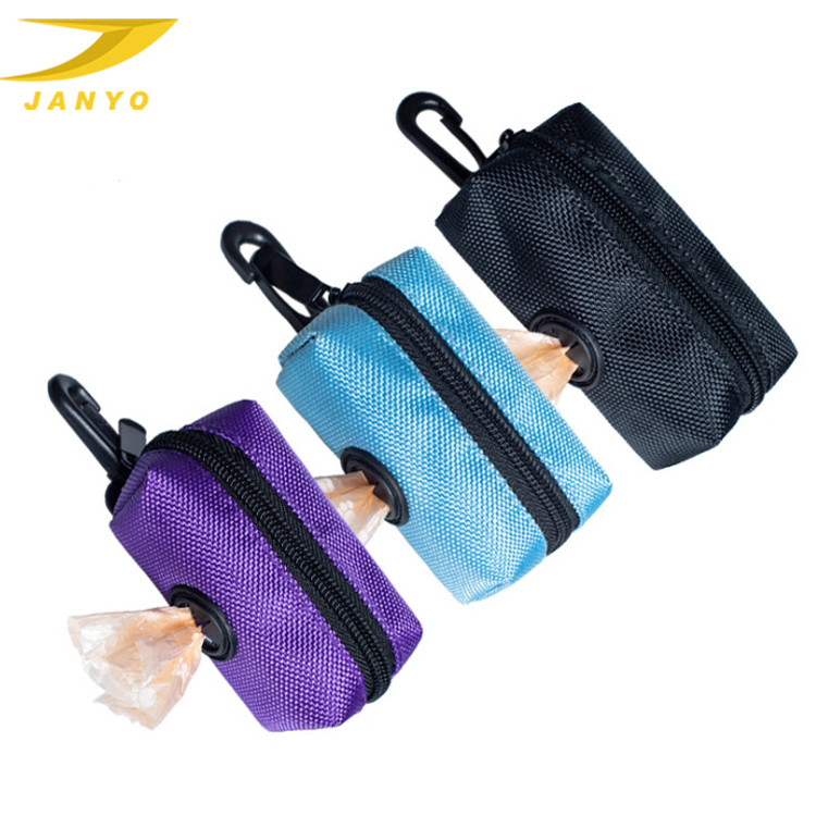 Wholesale custom eco friendly multifunction carrier 3color nylon zipper pet dog waste poop bag