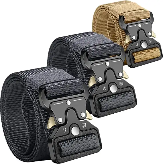 Wholesale Outdoor Heavy Duty Universal Nylon Adjustable Mil-Spec Tactical Waist Belt With Quick-Release Gear Clip Metal Buckle