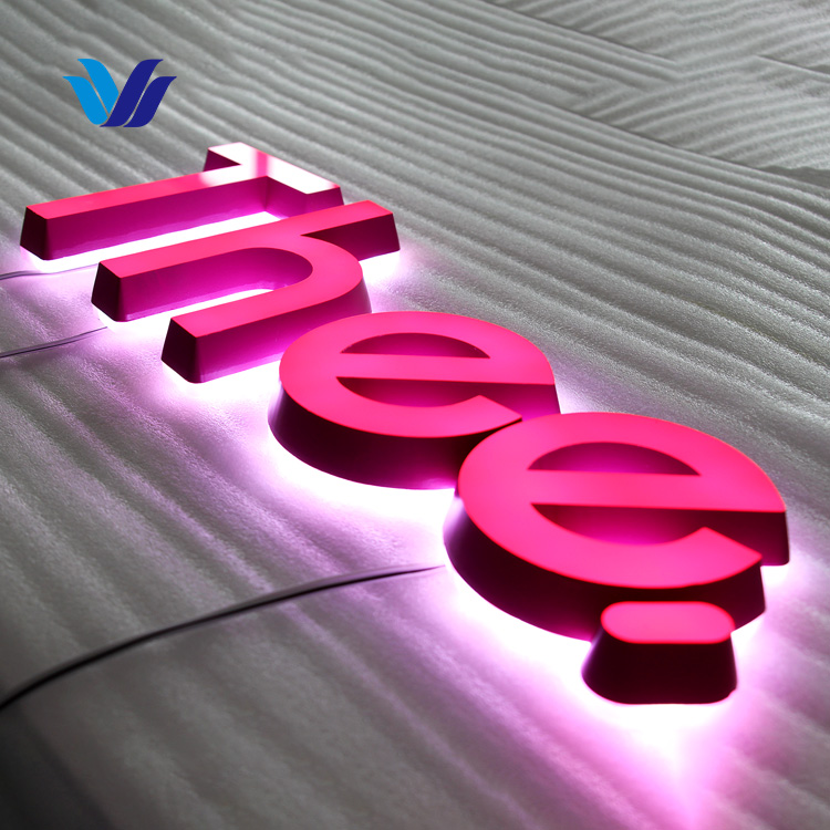 HONGSEN-Backlit Channel Letter Signs, Custom Logo, LED Outdoor Signs, 3D Acrylic Sign