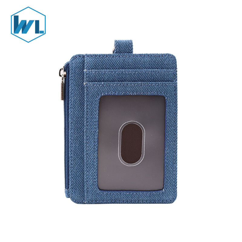 custom minimalist rfid designer men leather front sim id credit card holder bag zipper for girls with lanyard set