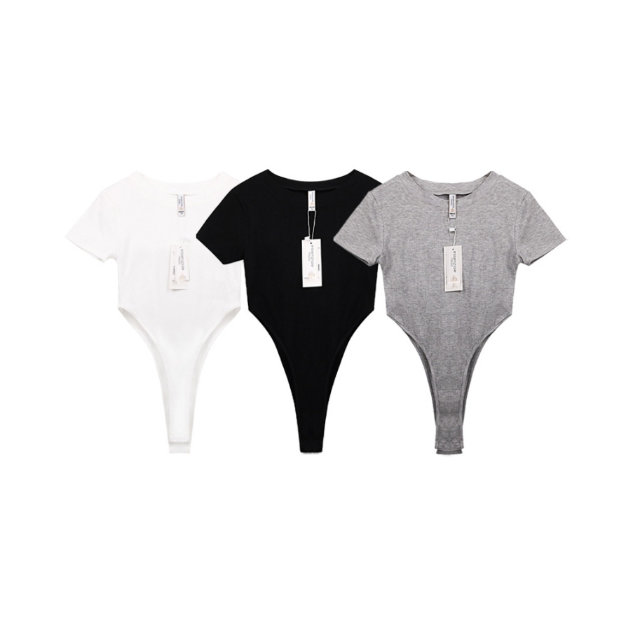 Manufacturers OEM Customized Short Sleeved Fashion Bodysuit Women's Logo Wear Casual Jumpsuits for Women