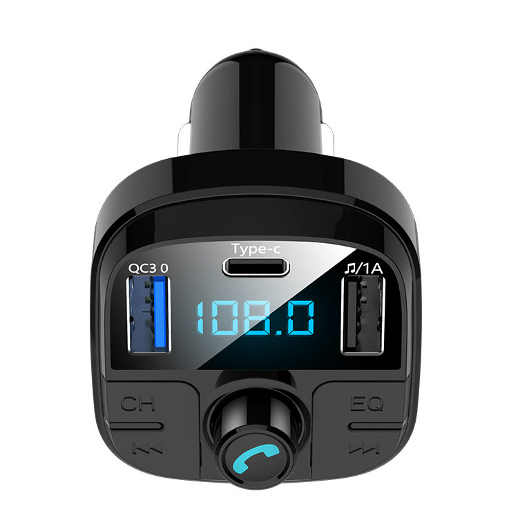 Автомобильный fm-передатчик MP3 плеер Bluetooth 5,0 с разъемом Type-C и Dual USB быстрой зарядки портов QC3.0 телефонные звонки в режиме Hands-Free автомобильный комплект
