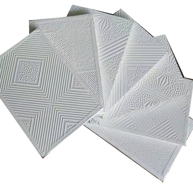 ПВХ гипсовой потолочной плитки домашние декоративные потолки 595X595mm потолочная панель округлая панель плитки